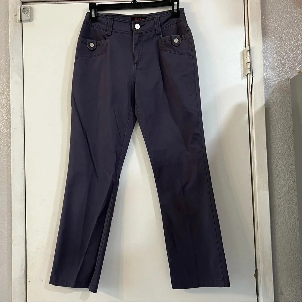 D&G Purple Pants Straight Leg Vintage Logo Cropped Y2K 90's Edgy 27 Jeans Goth